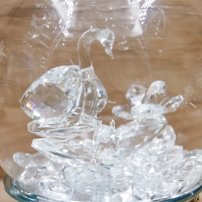 Campana Led Cristalli con Cigno Via Margutta - immagine 2