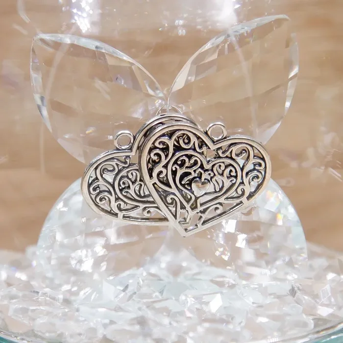 Campana Led Cristalli con Cuori e Corona Argento Via Margutta - immagine 2