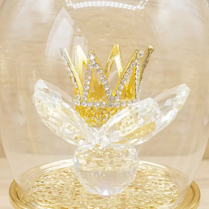 Campana Led Oro con Corona e Petali di Cristallo Marilyn Rome Vendita calda - immagine 2