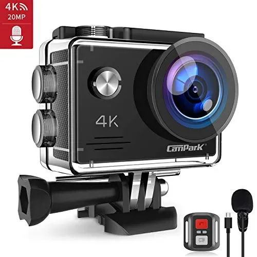 Campark 4K 20MP Action Cam WiFi Impermeabile 40M con Telecomando e Microfono…