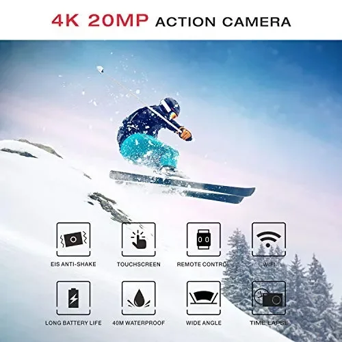 Campark Action Cam HD 20MP 4K WIFI Camera Touch Screen Macchina… - immagine 2