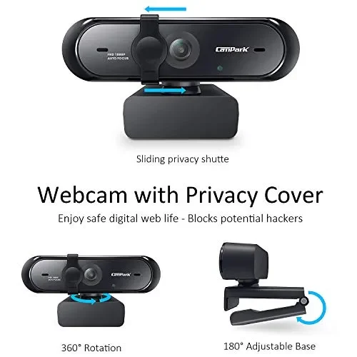 Campark Webcam per PC 1080p, Autofocus USB con Microfono PC,… - immagine 3