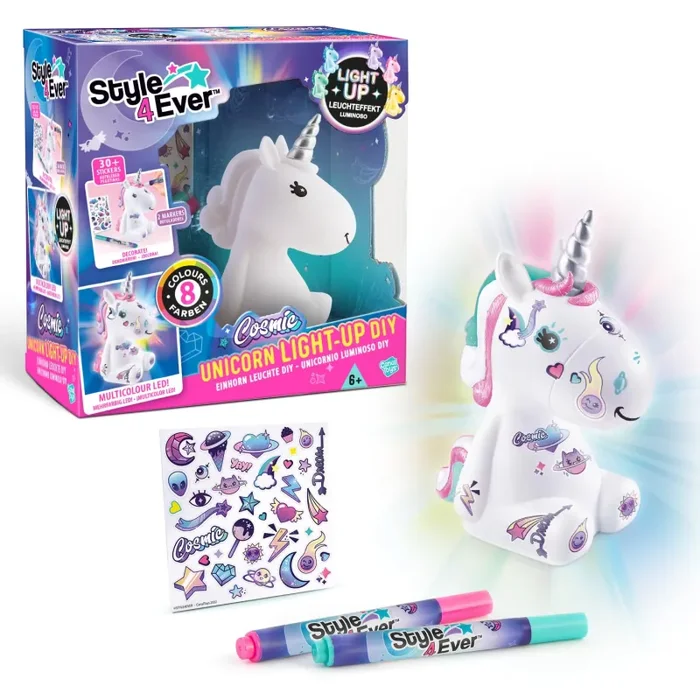 CANAL TOYS – Unicorno luminoso da decorare – Regalo Bambina Decorazione Cameretta – Dai 6 anni – OFG 268