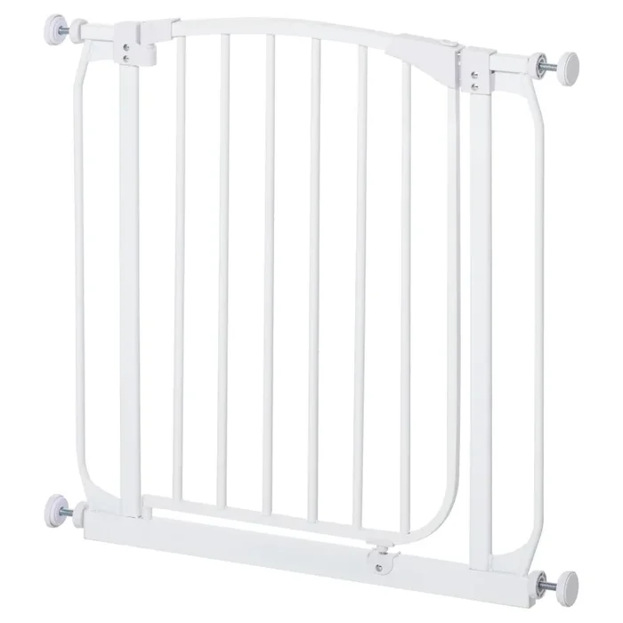 Cancelletto Bambini Barriera di Protezione 71×72,5 cm in Metallo Bianco