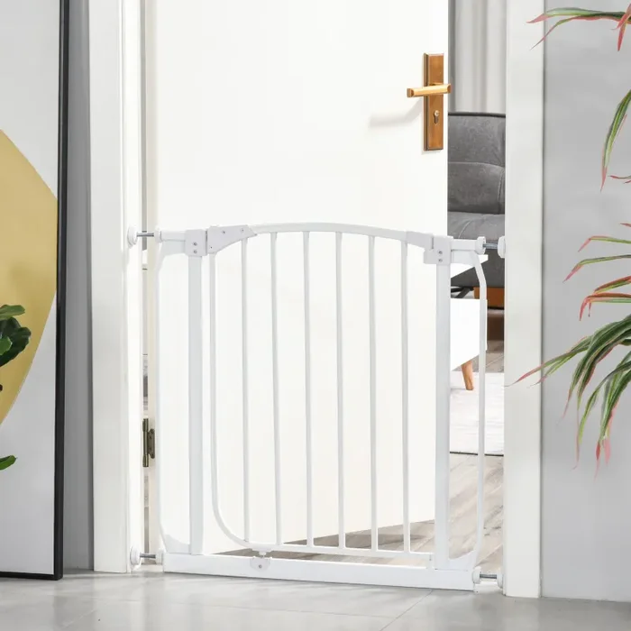 Cancelletto Bambini Barriera di Protezione 71×72,5 cm in Metallo Bianco - immagine 2