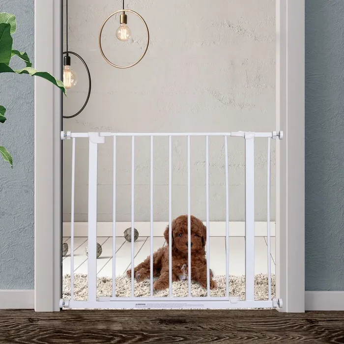 Cancelletto di Sicurezza per Animali Domestici Bianco 76×72-82 cm - immagine 2
