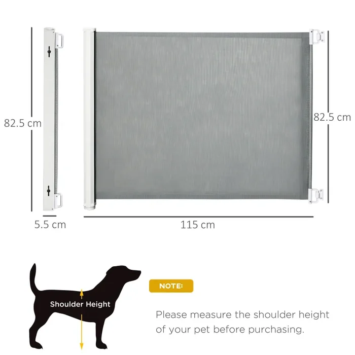 Cancelletto per Cani Estensibile 115×82,5 cm in Poliestere e Acciaio Bianco e Grigio - immagine 3