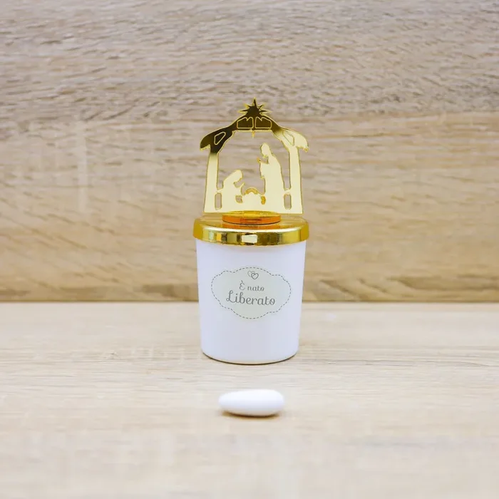 Candela con Sacra Famiglia e Personalizzazione