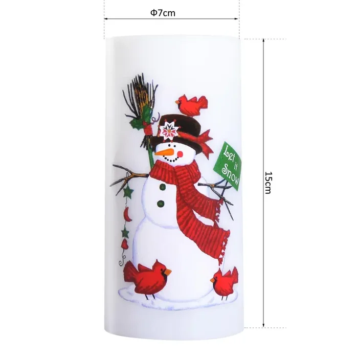 Candela di Natale LED con Proiettore 4 Effetti di Luce Bianco Ø7×15 cm - immagine 3