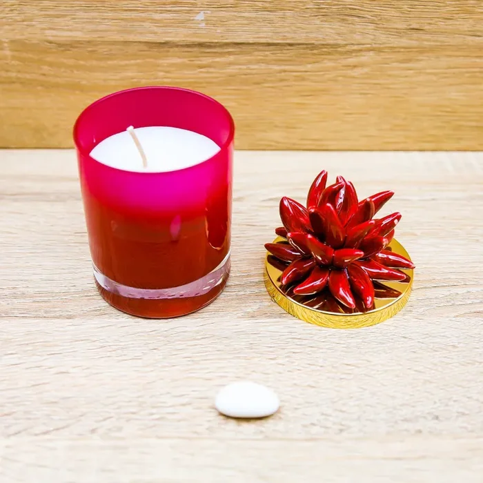 Candela Profumata con Riccio Rosso Pienne Design - immagine 2
