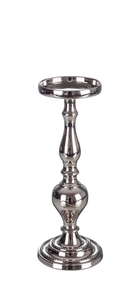 Candelabro con 1 Braccio Ø12×32 cm in Metallo Darika Argento - immagine 2
