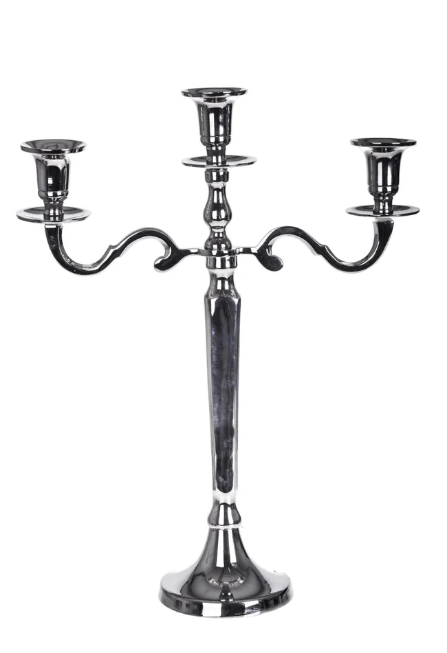 Candelabro in Metallo Composto da 3 Bracci Altezza 41 cm