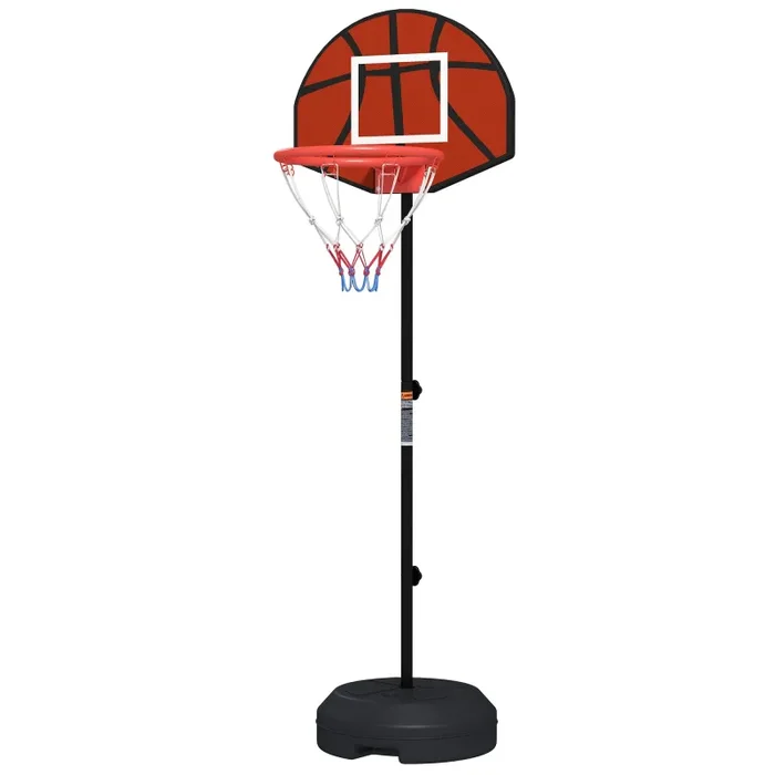 Canestro Basket con Bersaglio Freccette 2 in 1 38,5×48,5×179 cm in Acciaio e PE Nero e Marrone