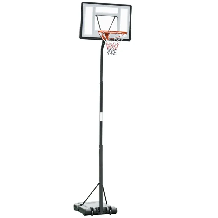 Canestro Basket da Esterno Altezza Regolabile 302-352 cm in Acciaio con Ruote Nero Online ora