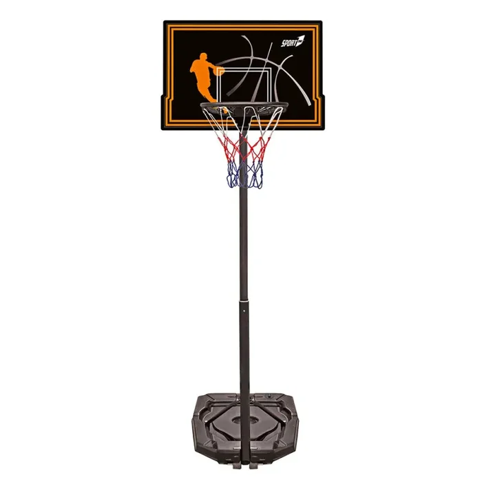 Canestro da Basket Esterno Altezza Allungabile 100-210 cm Base Zavorrabile Nero - immagine 3