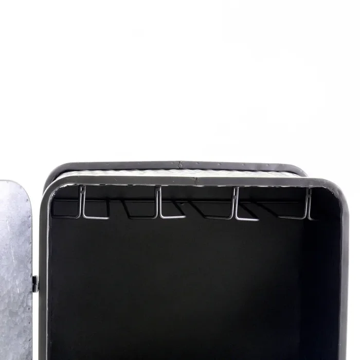 Cantinetta 6 Posti in Metallo 44x30x107cm Loker Nera - immagine 3