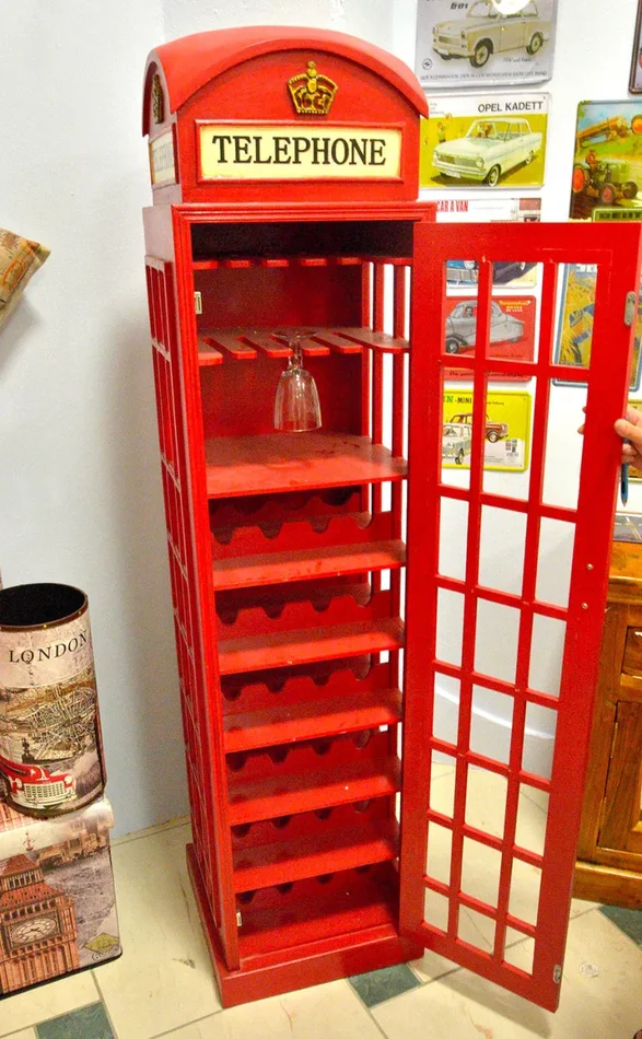 Cantinetta in Legno 44x44H171cm Cabina Telefonica Inglese - immagine 2