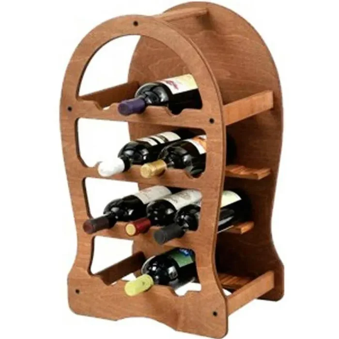 Cantinetta Porta Bottiglie Vino Da Terra In Legno Scuro 13 Posti Casa Ristorante - immagine 2
