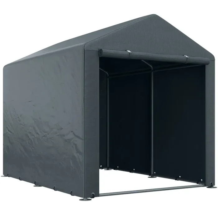 Capanno Box per Attrezzi da Giardino 160x218x172 cm Tenda in PE anti UV e Acciaio Grigio scuso Online