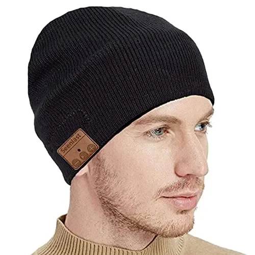 Cappello Bluetooth, Idee Regalo Natale Berretto Invernali Uomo Donna – Berretto Bluetooth 5.0 Musica Cappello Migliori Regali Natale con Cuffie Stereo e Microfono Viva Voce,Ultra Morbidi Lavabili