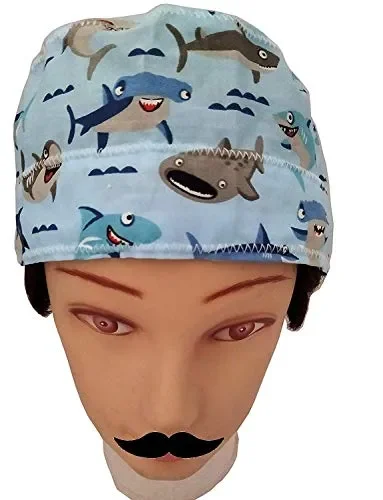 Cappello sala operatoria Squali capelli corti Chirurgo Dentista Vet Cook… - immagine 2