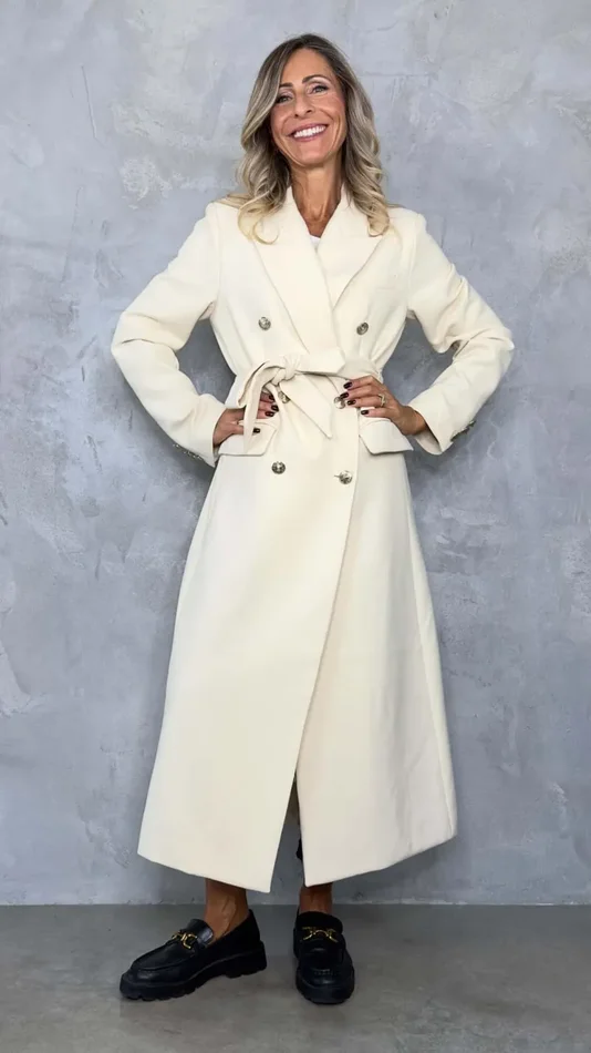 CAPPOTTO LUNGO DOPPIOPETTO CON CINTA