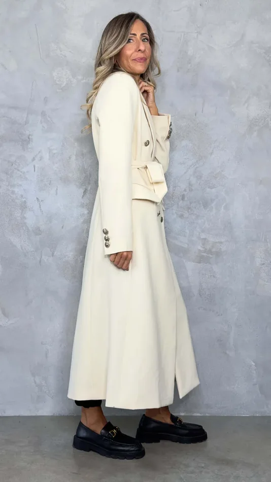 CAPPOTTO LUNGO DOPPIOPETTO CON CINTA - immagine 2