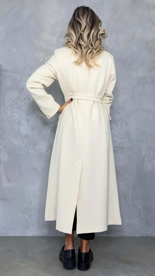 CAPPOTTO LUNGO DOPPIOPETTO CON CINTA - immagine 3