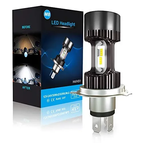 CAR ROVER LEDMT HS1-Lampadina LED per Faro Moto, 6400lm, 12 V, Grigio scuro