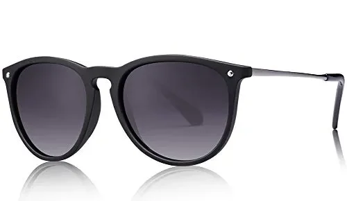 Carfia Retro Polarizzati Occhiali da sole donna uomo UV400 Donna – Nero