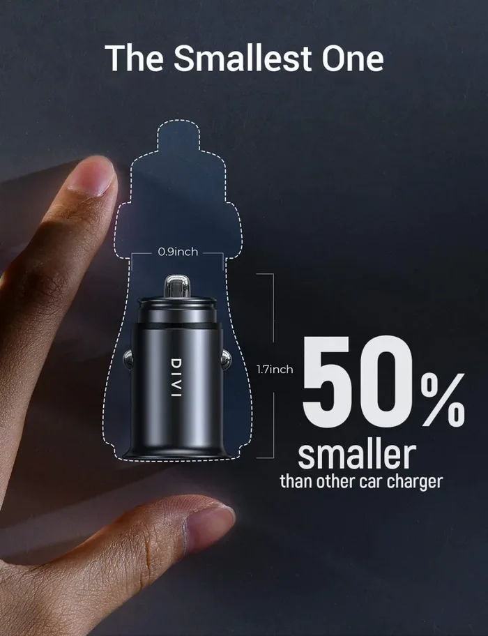 Caricabatteria auto USB, 4.8A Caricatore adattatore universale Caricabatterie da auto 2 Porte Super Mini Alluminio macchina per Phone X / 8/7 / 6s / Plus, Galaxy S8 / S7 / Edge, Huawei P9/P10 (Nero) Black - immagine 3