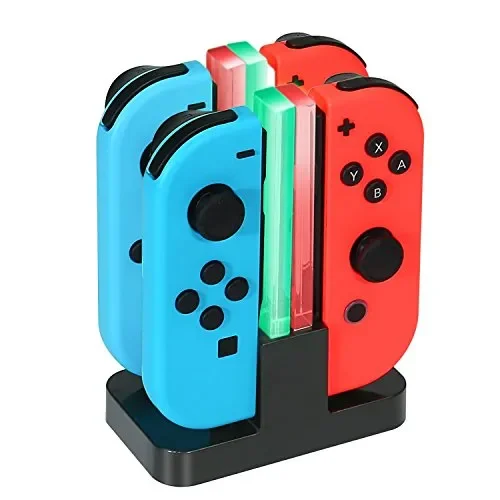 Caricatore per Switch KINGTOP 4 in 1 Joy-Con Batteria Di Ricarica 4 In 1