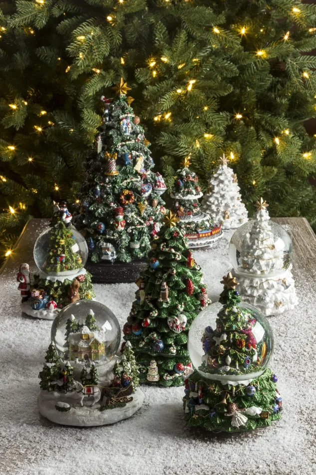 Carillon Albero di Natale con Sfera in Vetro H17 cm Verde in Resina - immagine 3