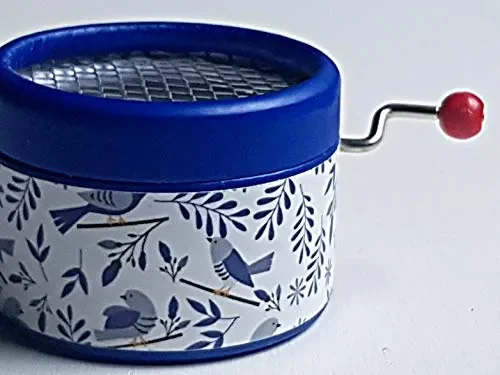 Carillon manuale blu rotondo di uccelli canori con la melodia Somewhere over… Sconti