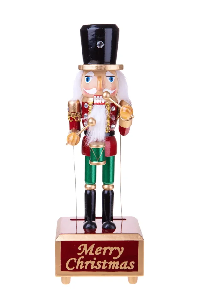 Carillon Schiaccianoci di Natale in Legno H30,5 cm Verde Sconti - immagine 3