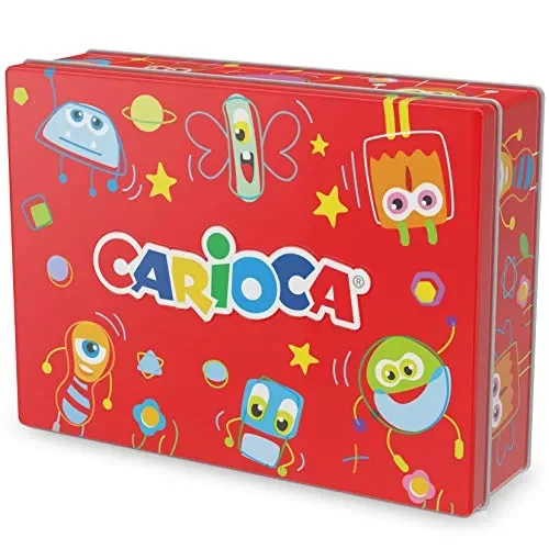 CARIOCA BOX | Scatola Latta Verde Pennarelli Superlavabili Punta Fine e Rosso - immagine 3