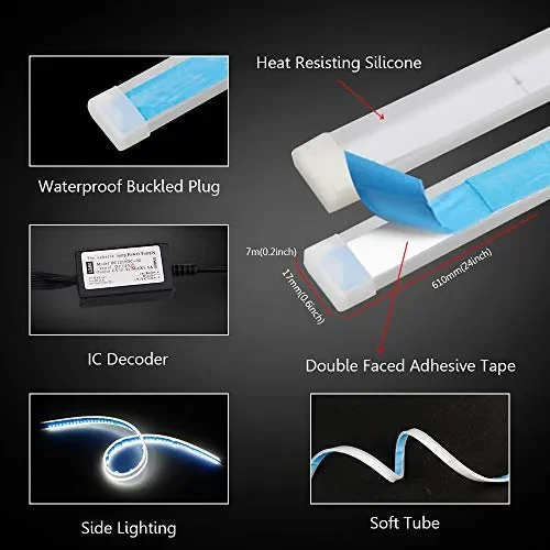 CARLITS – 2 strisce flessibili a doppio colore per fari, 61 cm, luce bianca… - immagine 3