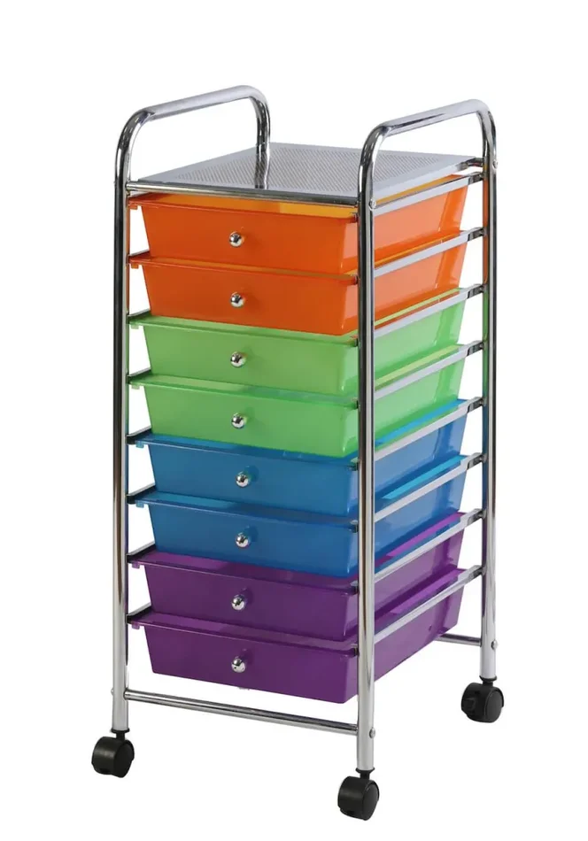 Carrellino Multiuso in Acciaio 8 Cassetti Colorati Tosini YJ831C