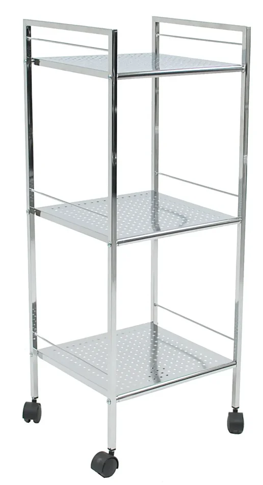 Carrello 3 Ripiani in Metallo con Ruote Adami Cromato
