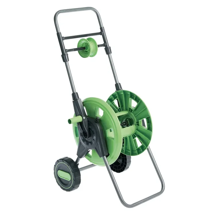 Carrello Avvolgitubo Manuale 25x50x40 cm con 2 Raccordi per Attacchi Tubo Verdemax Verde Vendita calda online