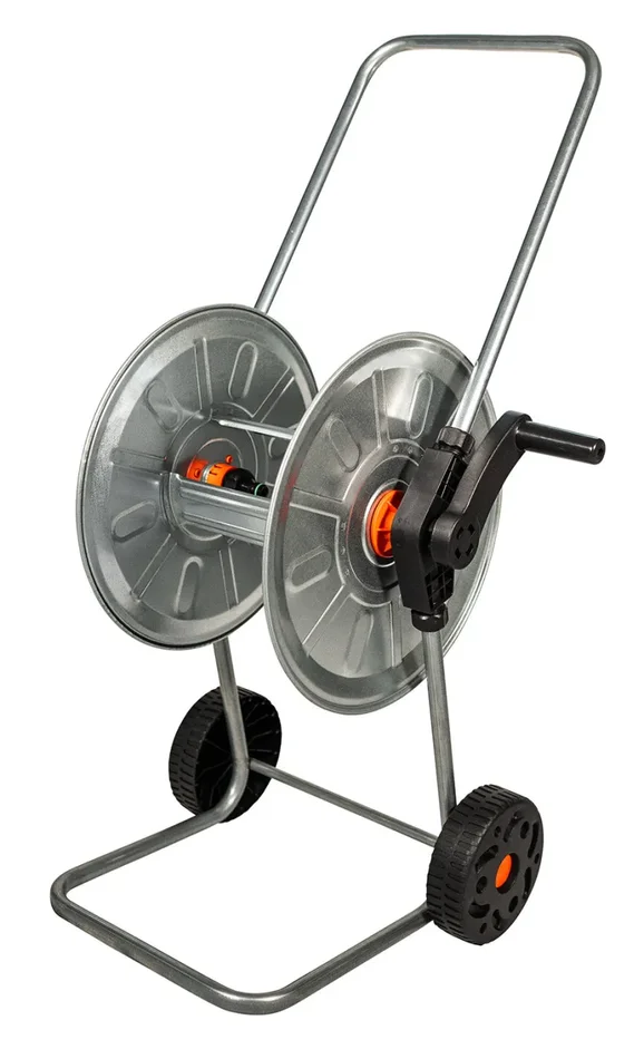 Carrello Avvolgitubo Manuale con Ruote 50 mt Tubo Ø1/2” in Acciaio Zincato Grigio Agrati - immagine 2