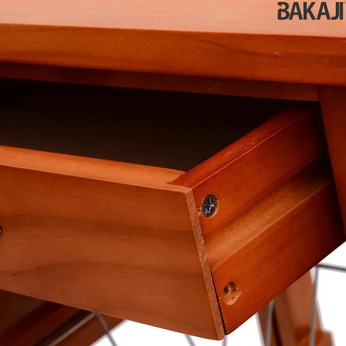 Carrello Cucina in legno 3 Cestelli Acciaio e Ripiano 12 Mattonelle in Ceramica - immagine 3