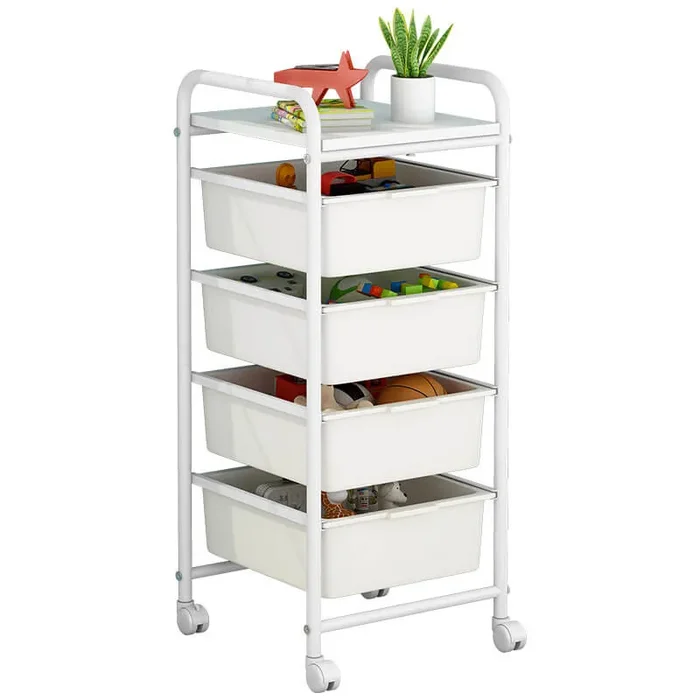 Carrello da Cucina 4 Cassetti 32,5×36,5×73 cm in Plastica Daria Bianca - immagine 2