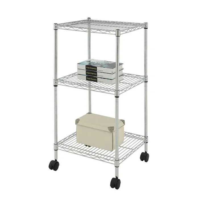 Carrello da Cucina in Acciao con Rotelle 3 Ripiani 45x45x91cm Fumer Iron Tower Online