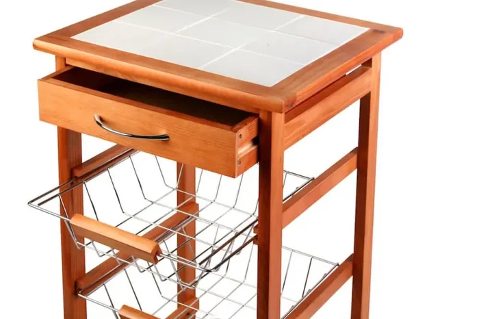 Carrello da Cucina in Legno Faggio 3 Cestelli Tosini A308-28B - immagine 2