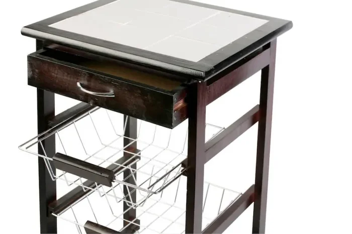 Carrello da Cucina in Legno Wengè 3 Cestelli Tosini A308-28W - immagine 2