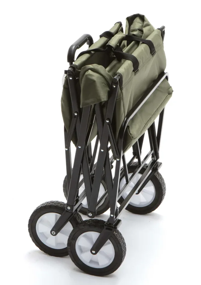 Carrello da Giardinaggio Pieghevole 85x45x53 cm in Acciaio con Manico Estensibile Taddei Garden Plus Verde Scuro Sconti - immagine 2