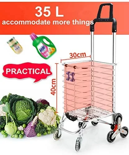 Carrello della Spesa Portaspesa 8 Ruote Grande capacità in Blu - immagine 2