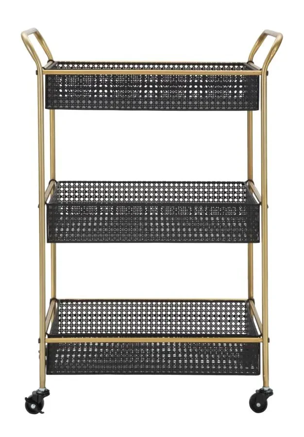 Carrello Fashion 56x37x81 cm in Ferro Nero e Oro - immagine 2