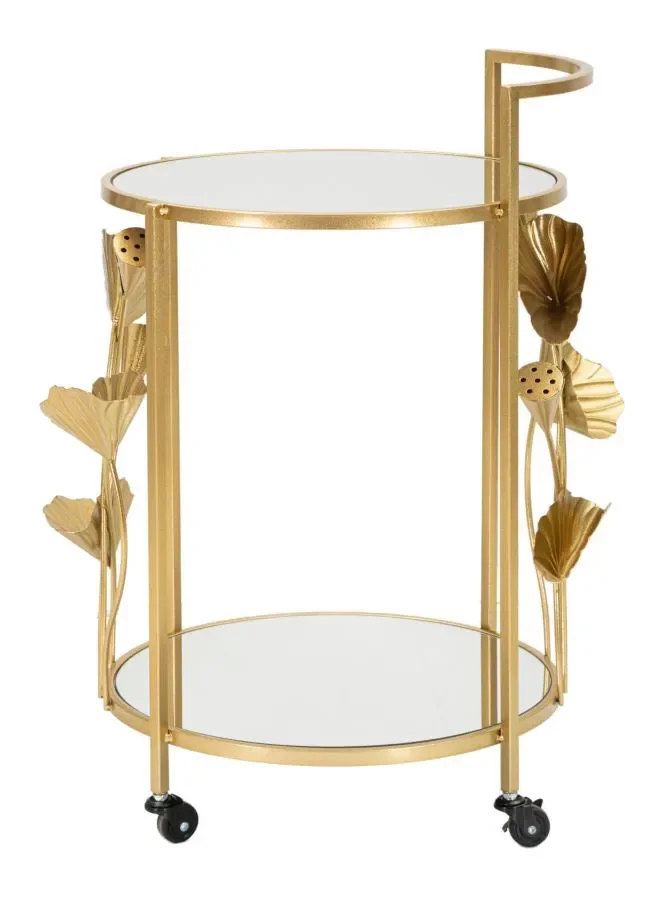 Carrello Flow 60x76x46 cm in Ferro e MDF Oro - immagine 2